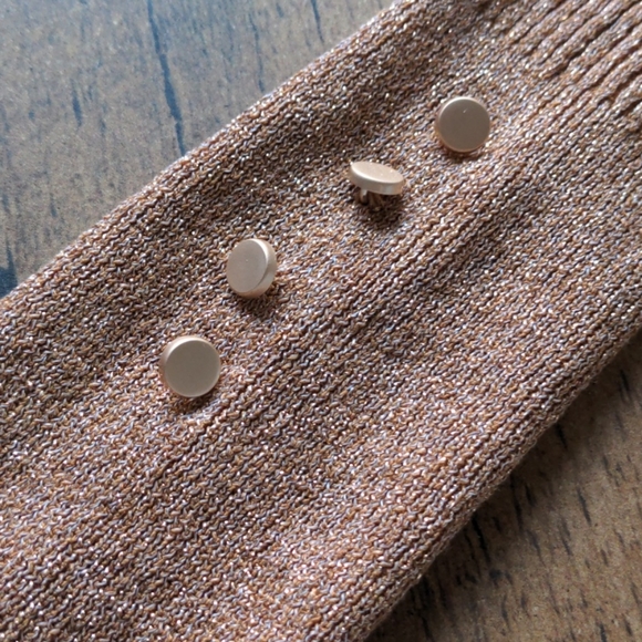 Gold Metallic Turtleneck - Picture 2 of 4